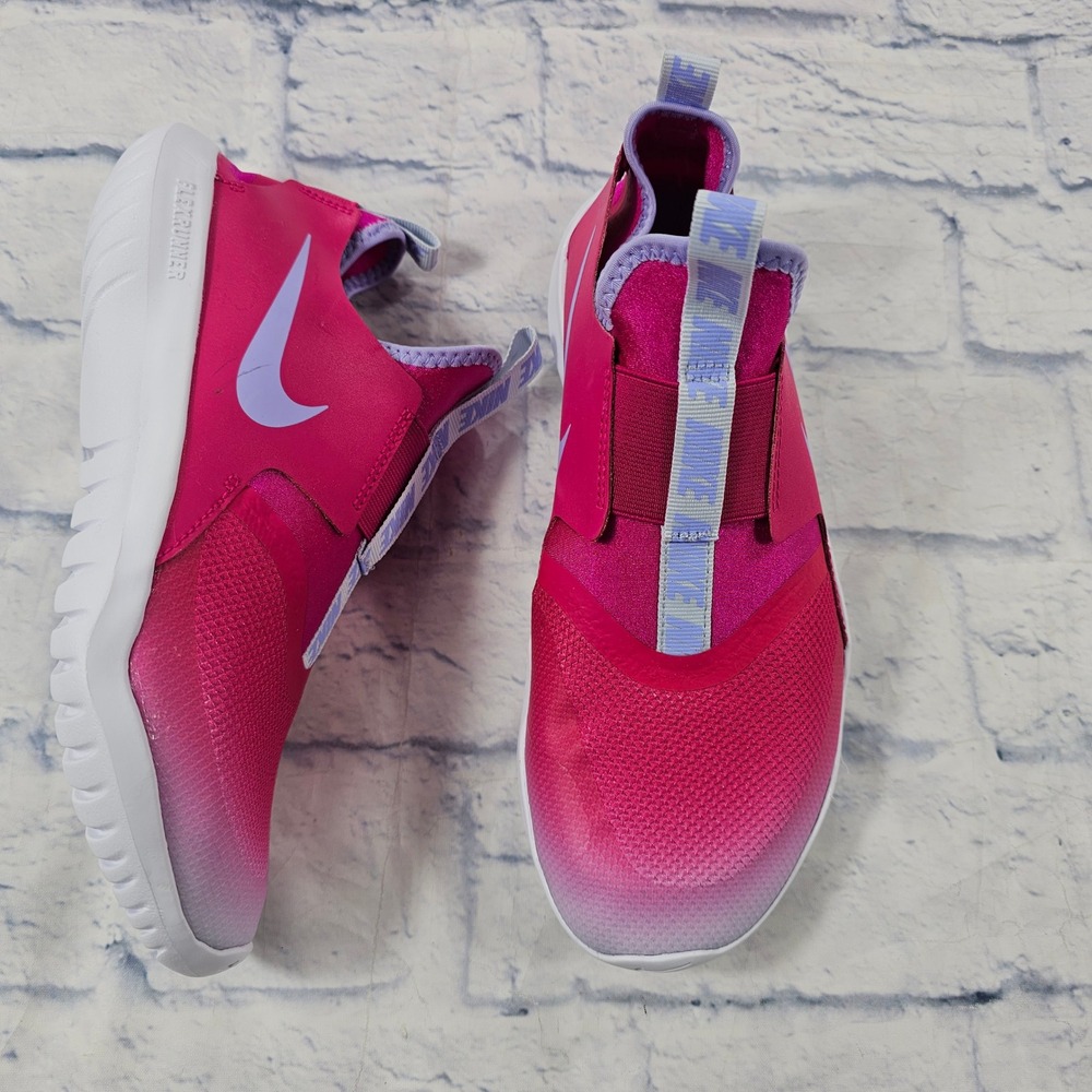Nike Flex Runner Youth 6.5 Women 8 Pink Purple Gradient Slip On Sneakers